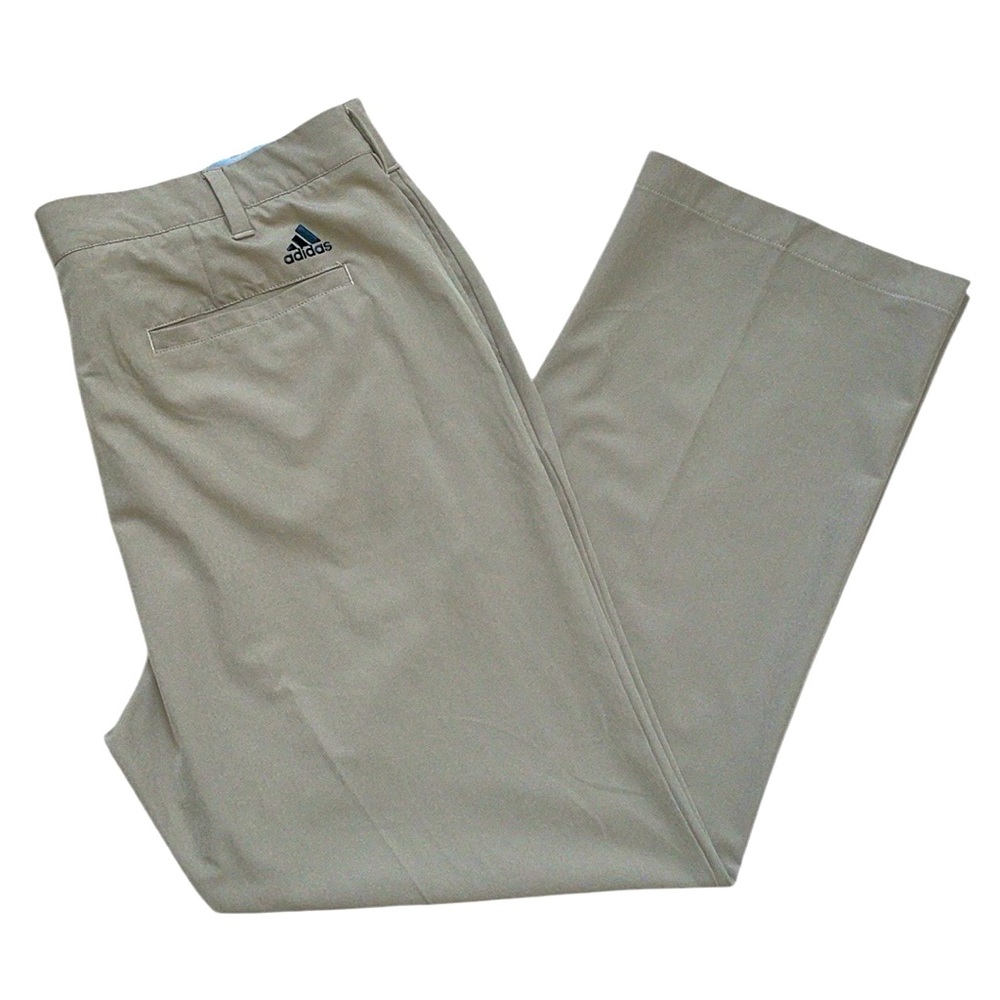 Adidas Size 38”‎ waist x 30” inseam khaki performance golf pants.